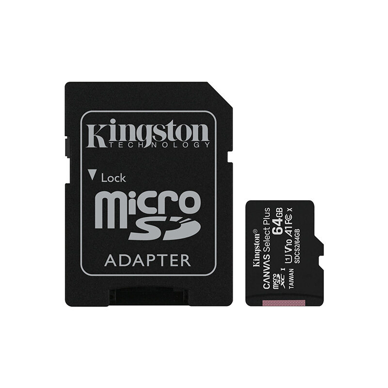 MC KINGSTON TF HC10 64GB CANVAS SELECT PLUS U1/A1 W/ADAPTER (100MB/S) (SDCS2/64GB)